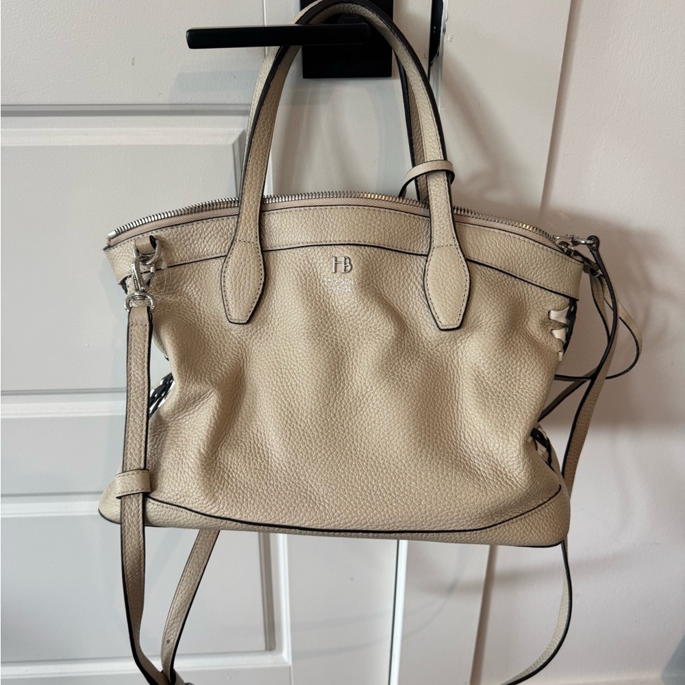 Chic Beige Leather Tote Bag